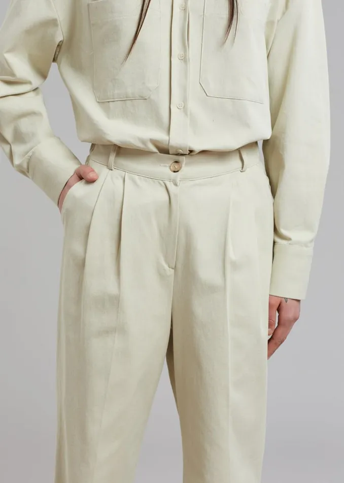 The Frankie Shop Tomo Pleated Pants 8211 Beige Women Bottoms