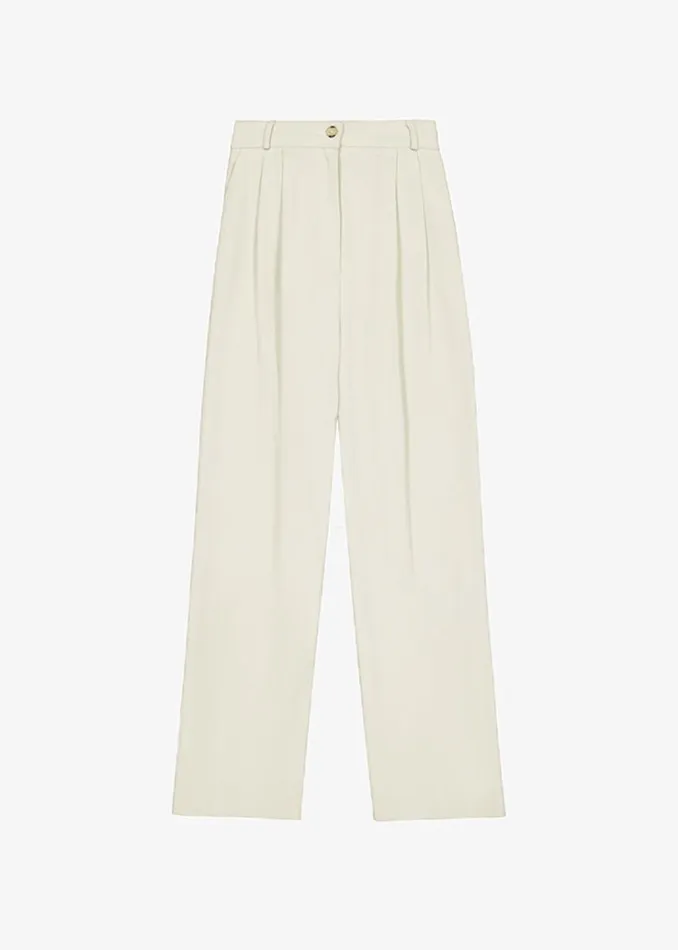 The Frankie Shop Tomo Pleated Pants 8211 Beige Women Bottoms