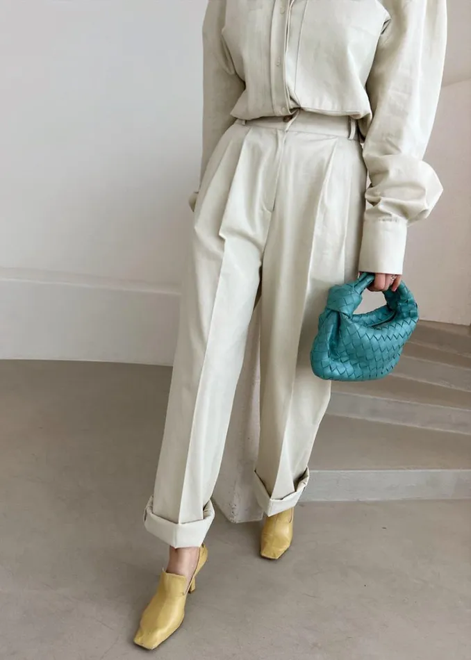 The Frankie Shop Tomo Pleated Pants 8211 Beige Women Bottoms
