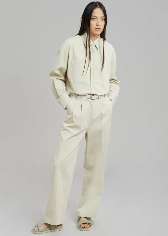 The Frankie Shop Tomo Pleated Pants 8211 Beige Women Bottoms