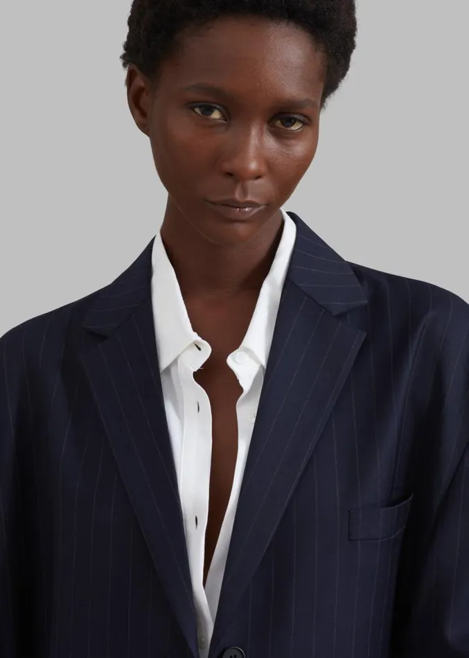 The Frankie Shop Towson Blazer 8211 Navy Pinstripe Women Outerwear