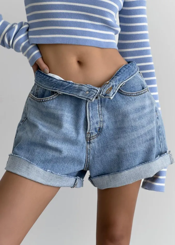 The Frankie Shop Twila Denim Shorts 8211 Worn Wash Women Denim