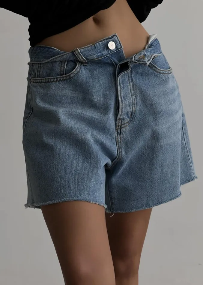 The Frankie Shop Twila Denim Shorts 8211 Worn Wash Women Denim