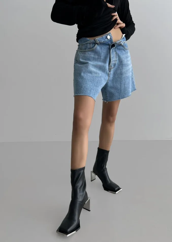 The Frankie Shop Twila Denim Shorts 8211 Worn Wash Women Denim