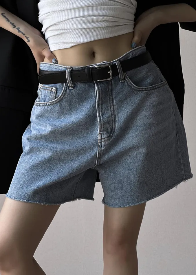 The Frankie Shop Twila Denim Shorts 8211 Worn Wash Women Denim