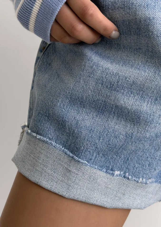The Frankie Shop Twila Denim Shorts 8211 Worn Wash Women Denim