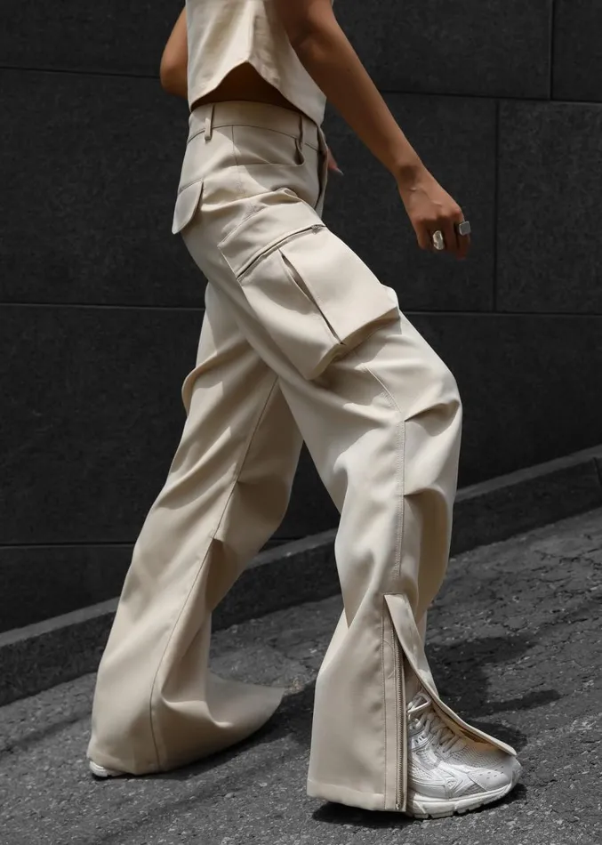 The Frankie Shop Valo Cargo Pants 8211 Beige Women Clothing