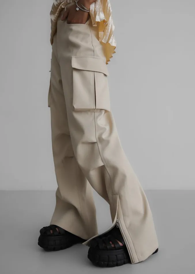 The Frankie Shop Valo Cargo Pants 8211 Beige Women Clothing