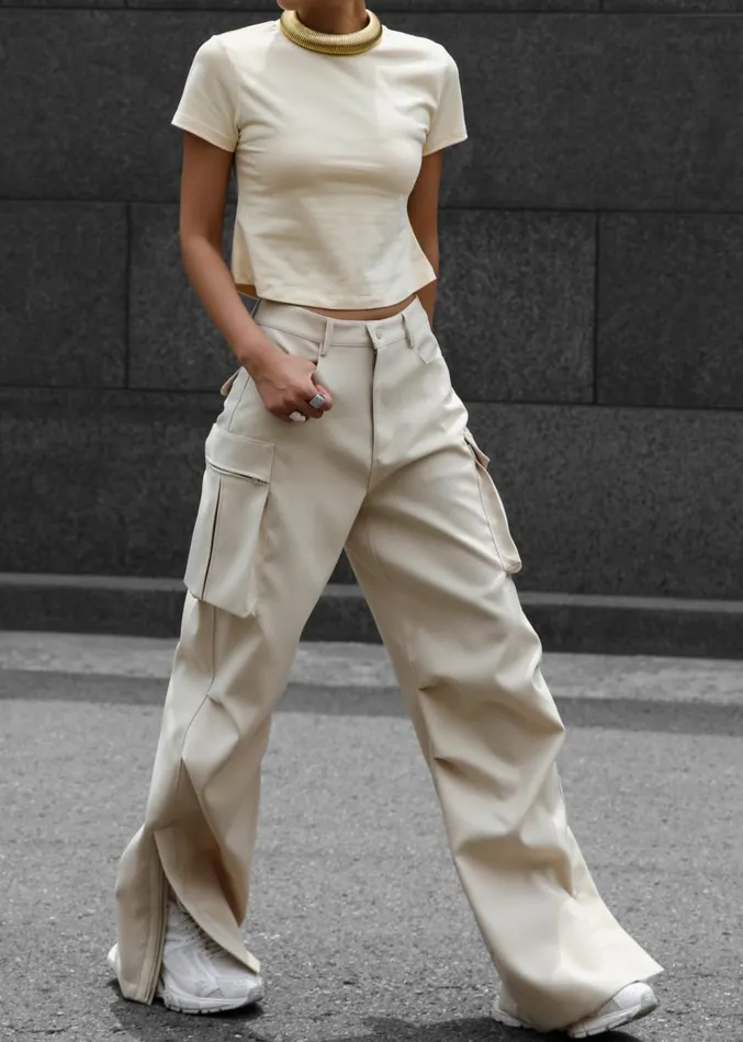 The Frankie Shop Valo Cargo Pants 8211 Beige Women Clothing