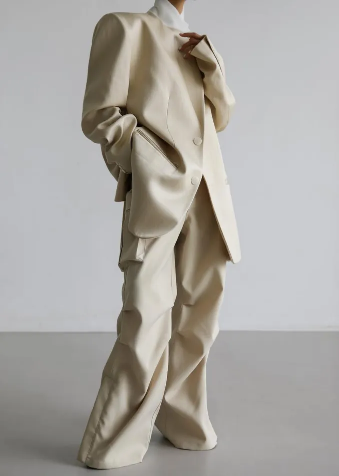 The Frankie Shop Valo Cargo Pants 8211 Beige Women Clothing