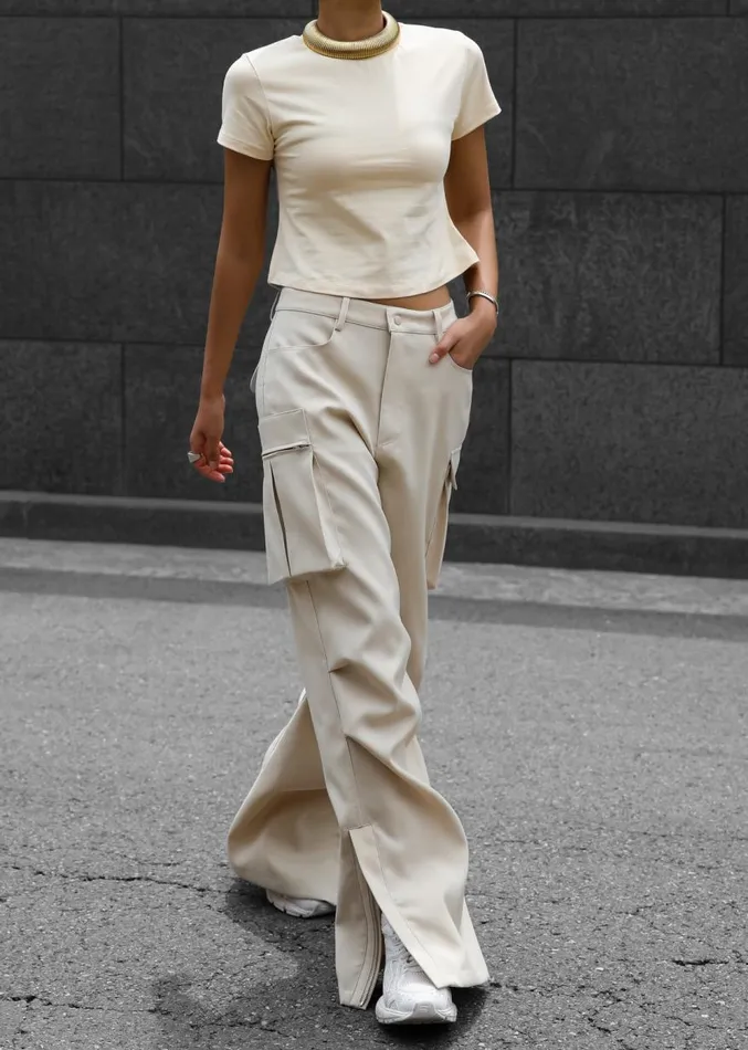 The Frankie Shop Valo Cargo Pants 8211 Beige Women Clothing