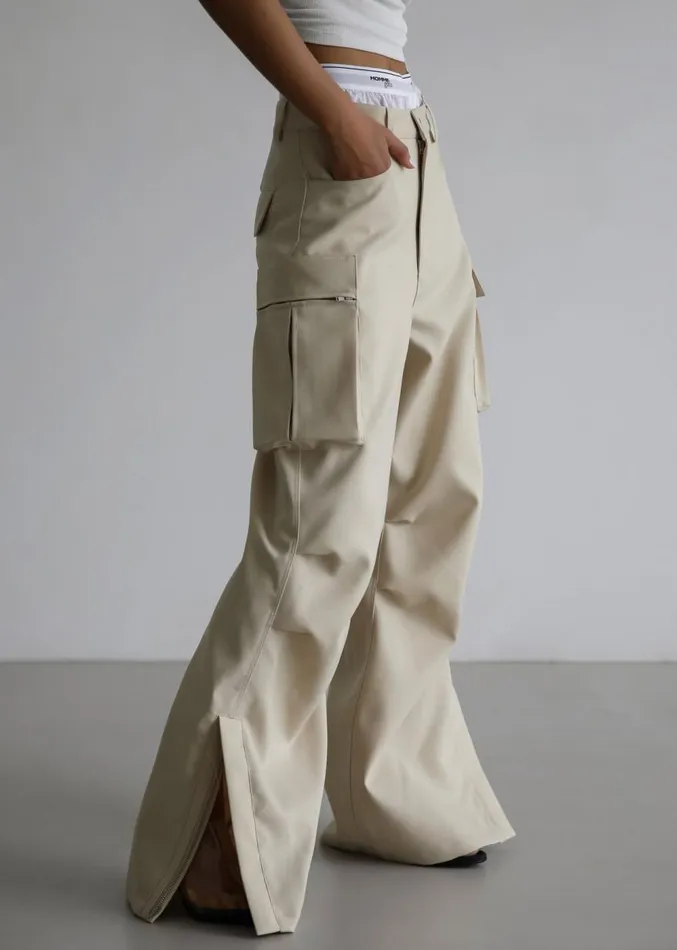 The Frankie Shop Valo Cargo Pants 8211 Beige Women Clothing