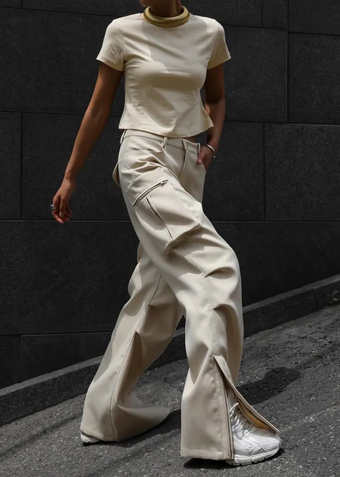 The Frankie Shop Valo Cargo Pants 8211 Beige Women Clothing