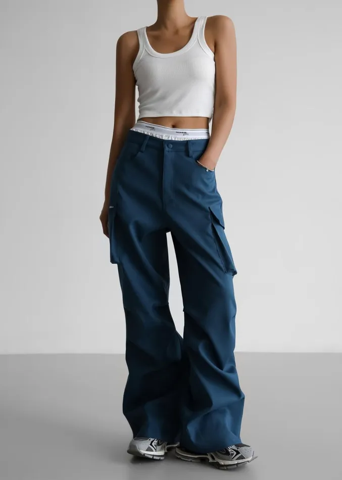 The Frankie Shop Valo Cargo Pants 8211 Navy Women Clothing