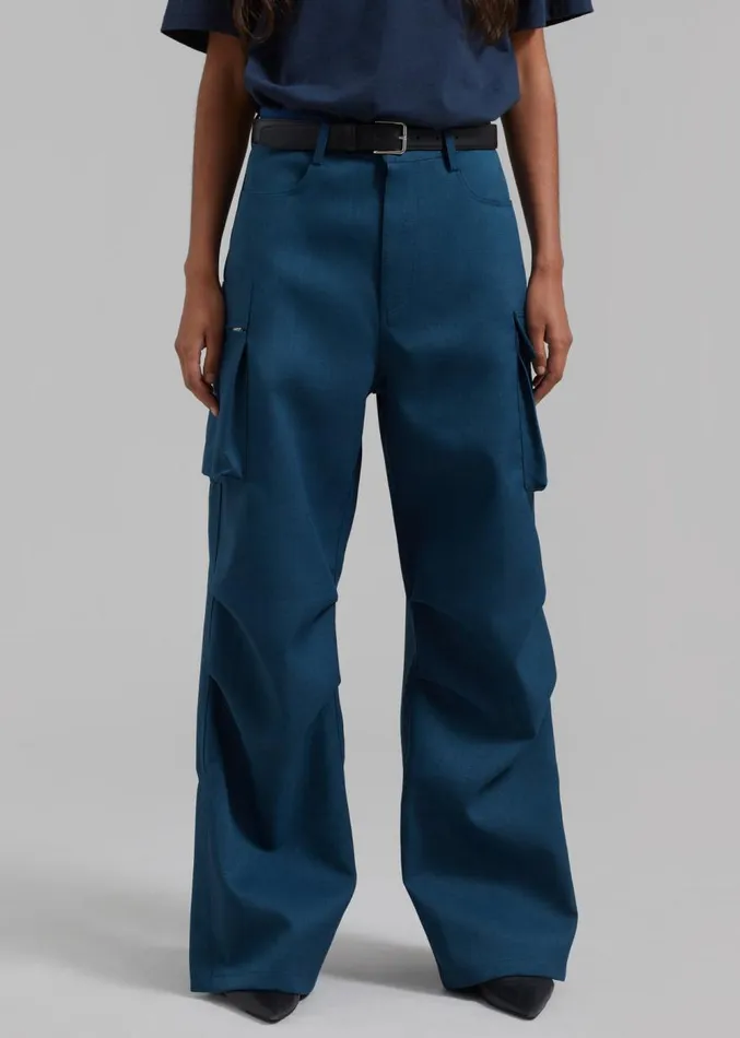 The Frankie Shop Valo Cargo Pants 8211 Navy Women Clothing