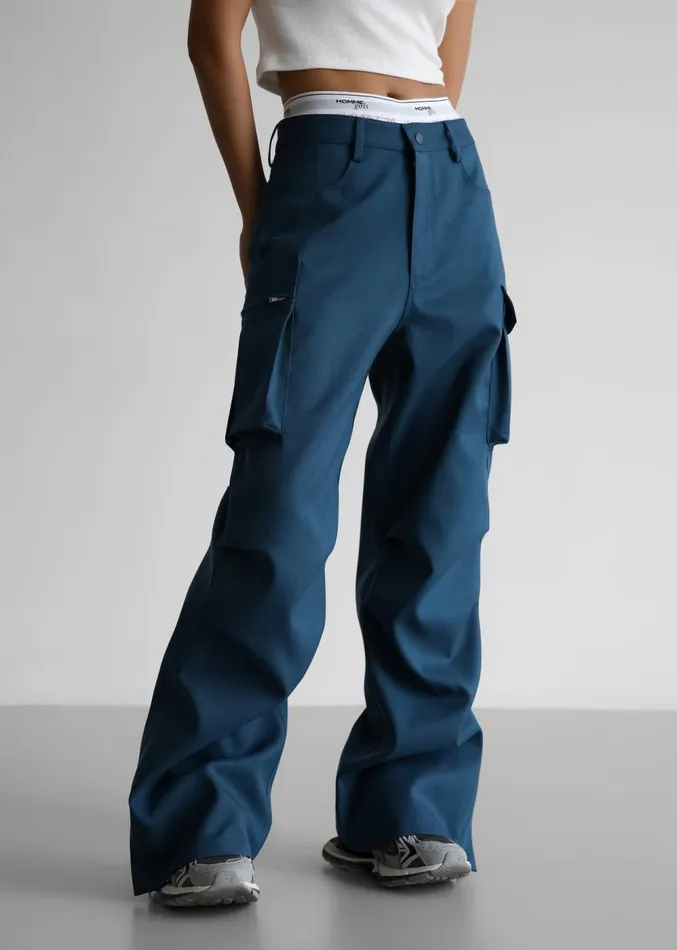 The Frankie Shop Valo Cargo Pants 8211 Navy Women Clothing
