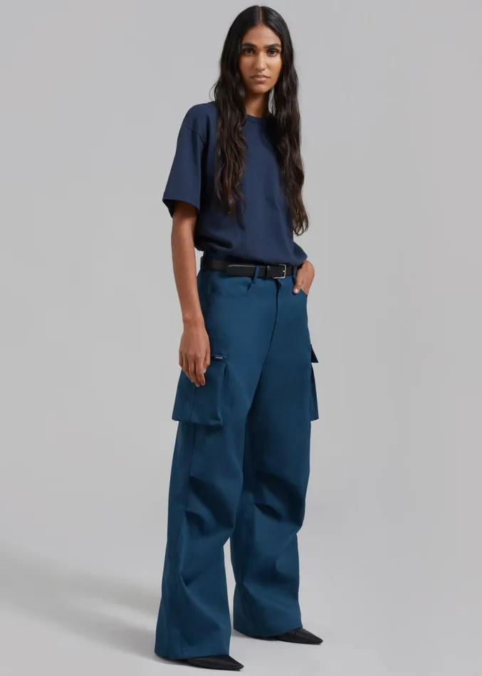 The Frankie Shop Valo Cargo Pants 8211 Navy Women Clothing