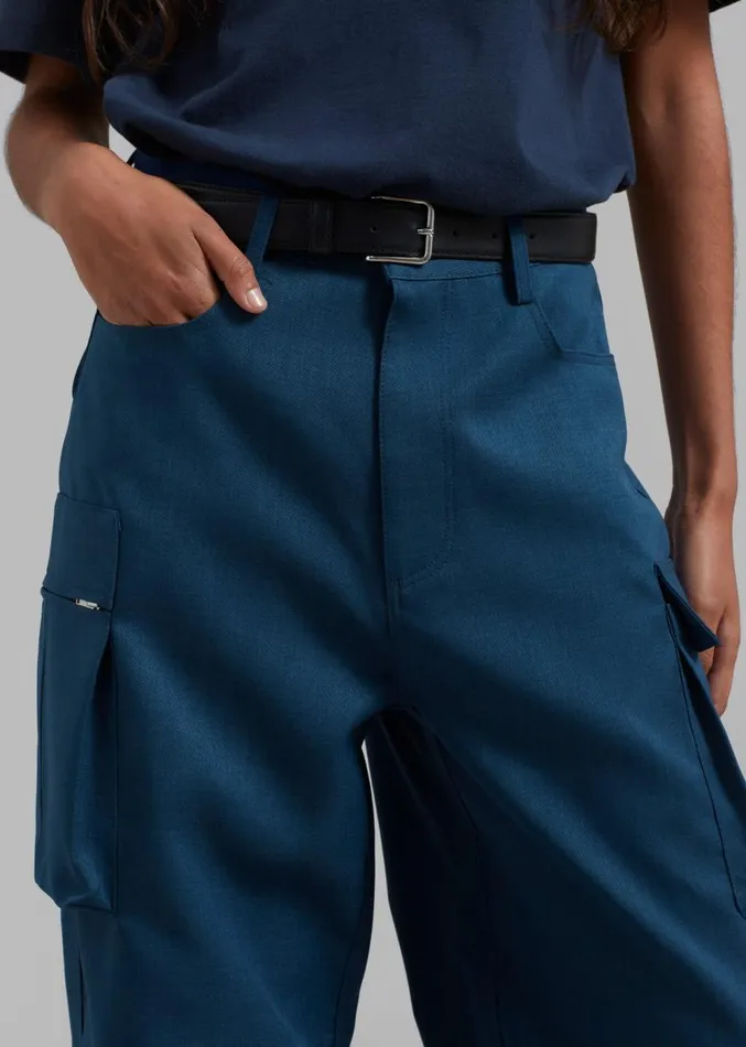 The Frankie Shop Valo Cargo Pants 8211 Navy Women Clothing