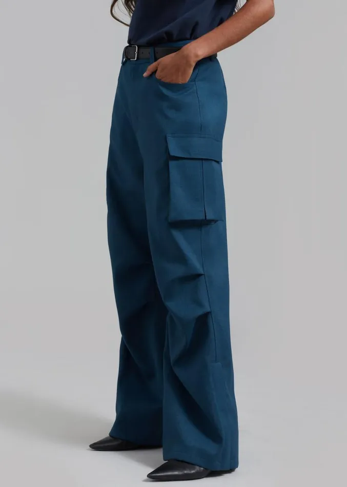 The Frankie Shop Valo Cargo Pants 8211 Navy Women Clothing