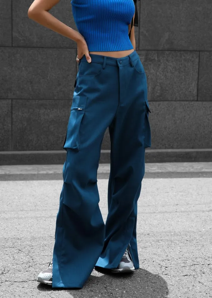 The Frankie Shop Valo Cargo Pants 8211 Navy Women Clothing