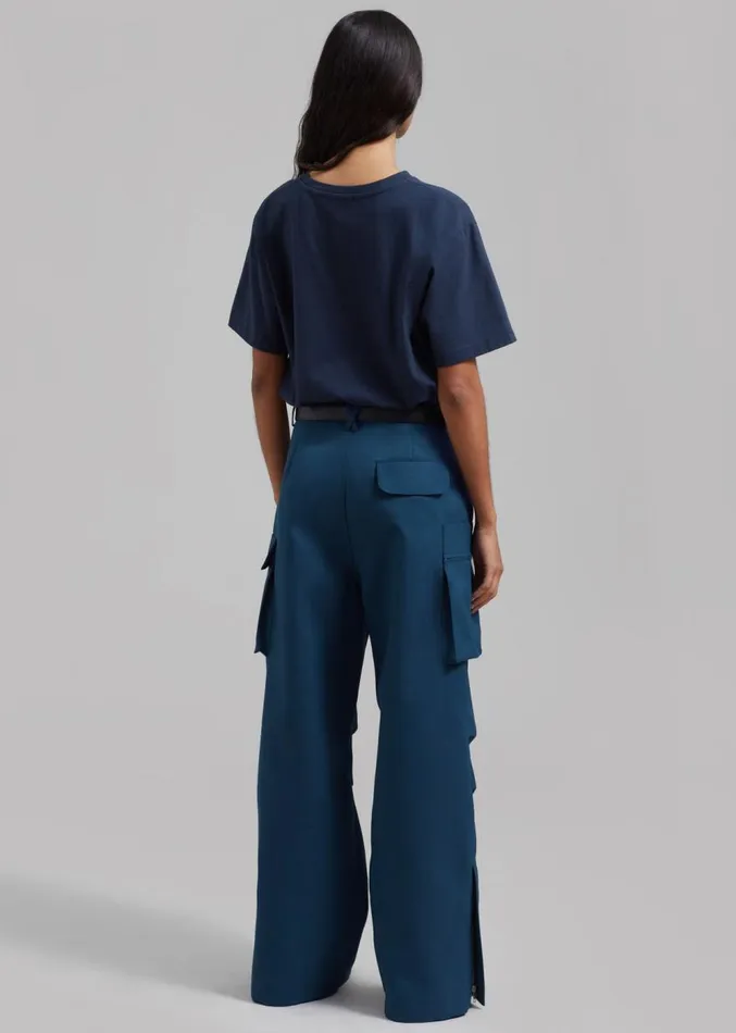 The Frankie Shop Valo Cargo Pants 8211 Navy Women Clothing