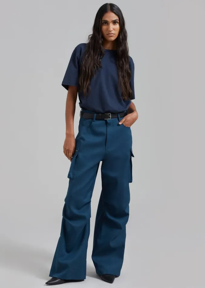 The Frankie Shop Valo Cargo Pants 8211 Navy Women Clothing