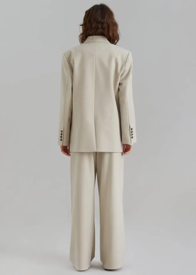 The Frankie Shop Vance Double Breasted Blazer 8211 Beige Women Outerwear