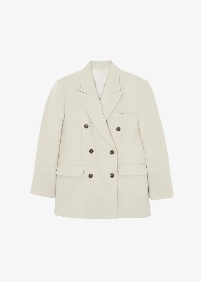 The Frankie Shop Vance Double Breasted Blazer 8211 Beige Women Outerwear