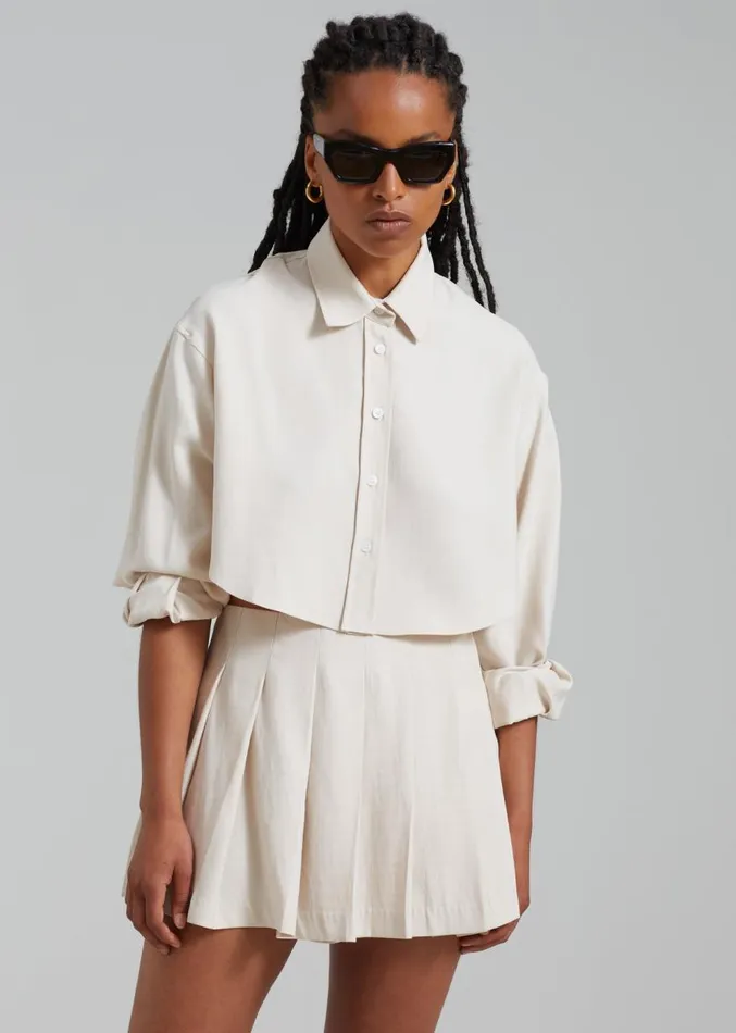 The Frankie Shop Venus Pleated Skirt 8211 Beige Women Clothing