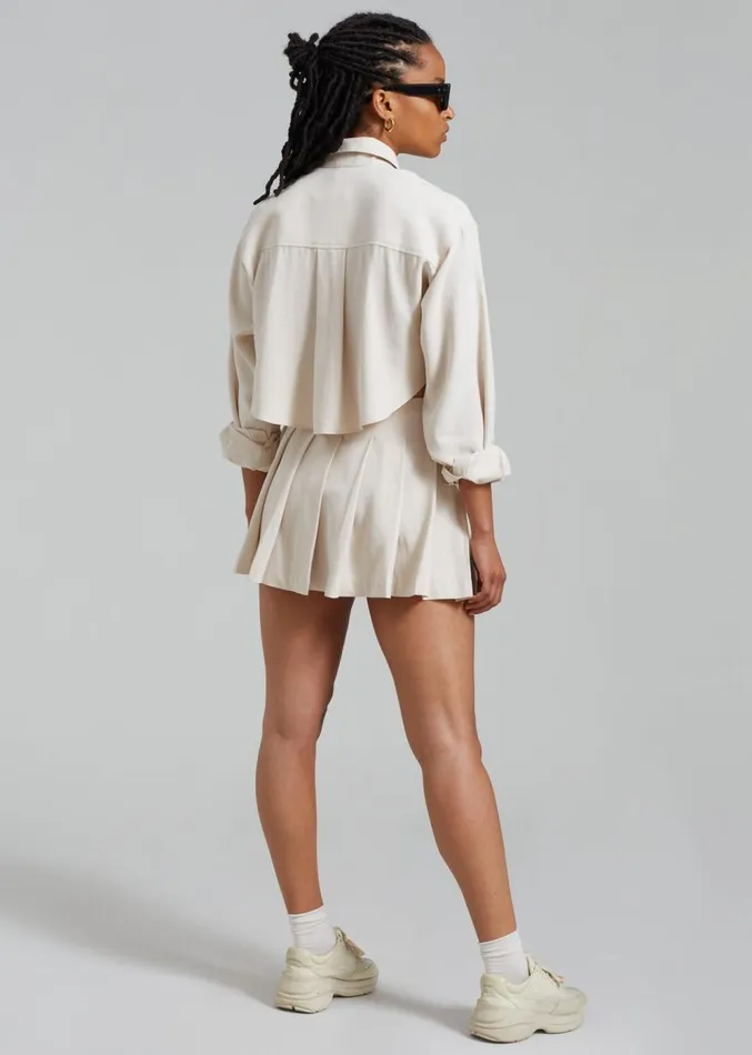 The Frankie Shop Venus Pleated Skirt 8211 Beige Women Clothing