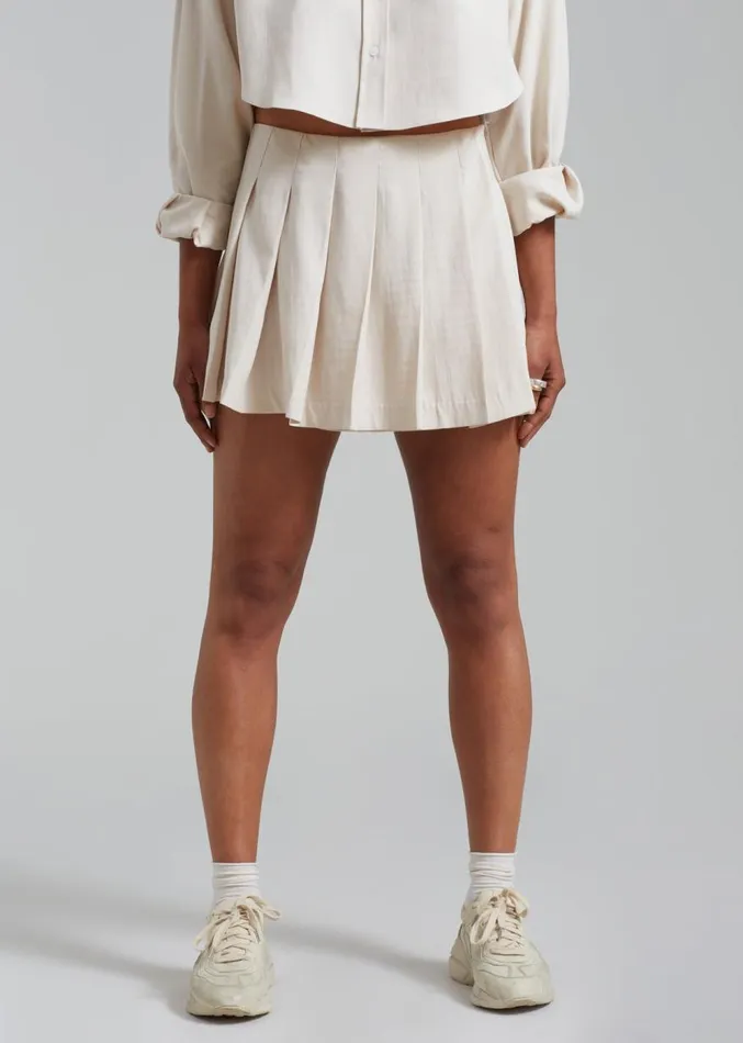 The Frankie Shop Venus Pleated Skirt 8211 Beige Women Clothing
