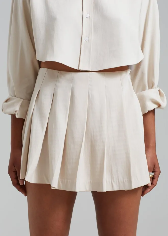 The Frankie Shop Venus Pleated Skirt 8211 Beige Women Clothing