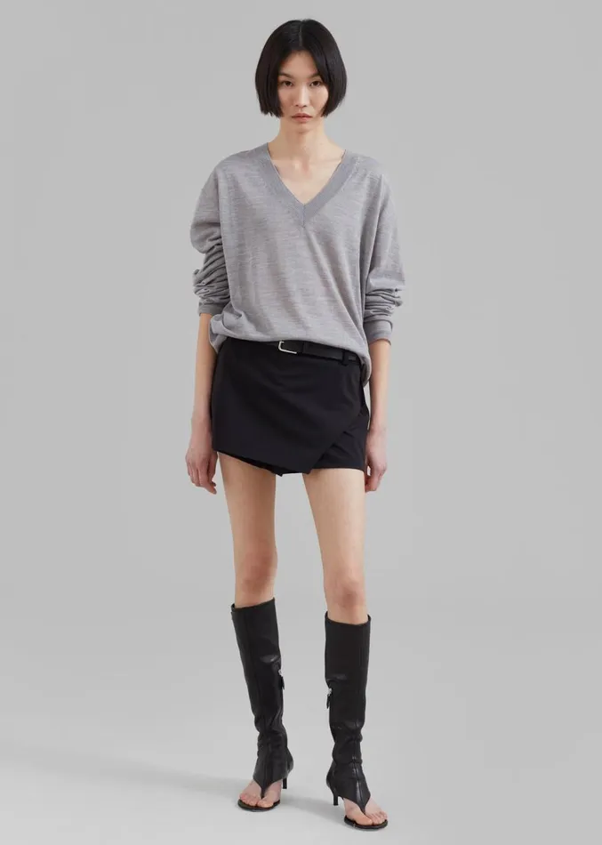 The Frankie Shop Verona Mini Skort 8211 Black Women Clothing