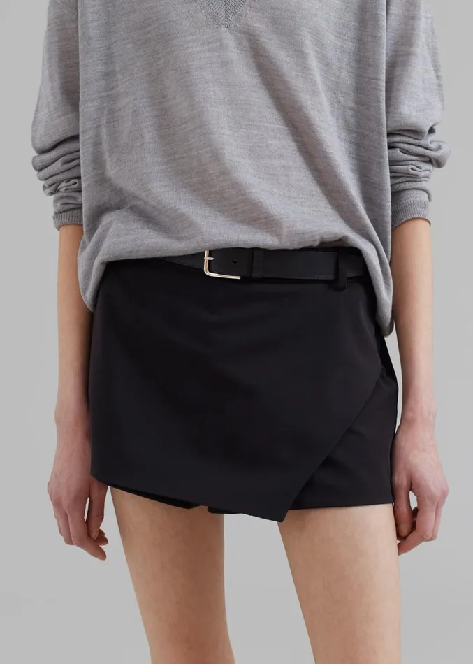 The Frankie Shop Verona Mini Skort 8211 Black Women Clothing