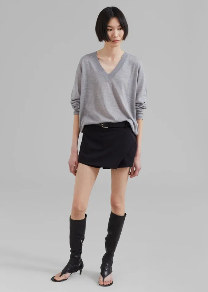 The Frankie Shop Verona Mini Skort 8211 Black Women Clothing