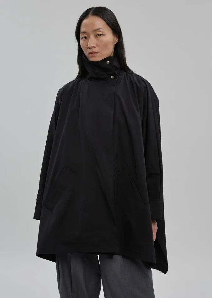 The Frankie Shop Yviche Poncho Jacket 8211 Black Women Clothing