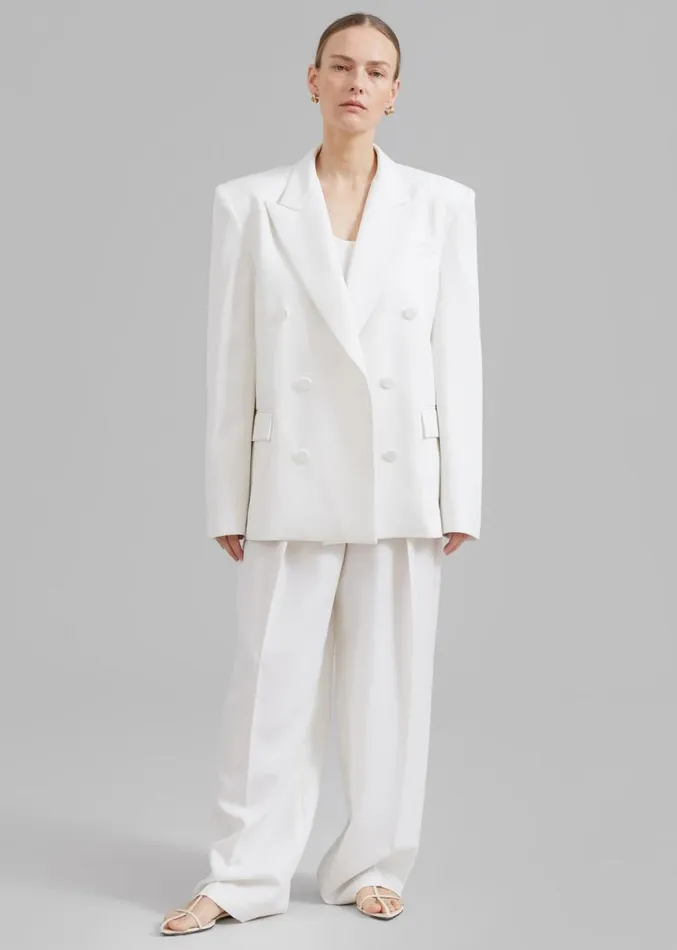 The Frankie Shop Zia Pintuck Trousers 8211 White Women Clothing