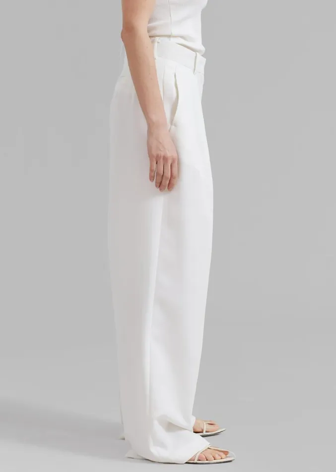 The Frankie Shop Zia Pintuck Trousers 8211 White Women Clothing