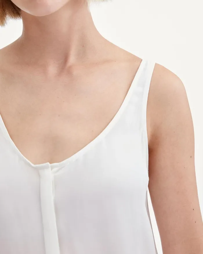 Tops Women 7 For All Mankind Button Through Tank Top In Soft White