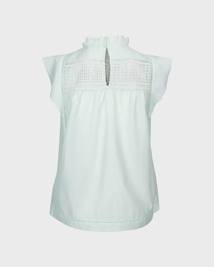 Tops Women 7 For All Mankind Lattice Detail Top In Mint