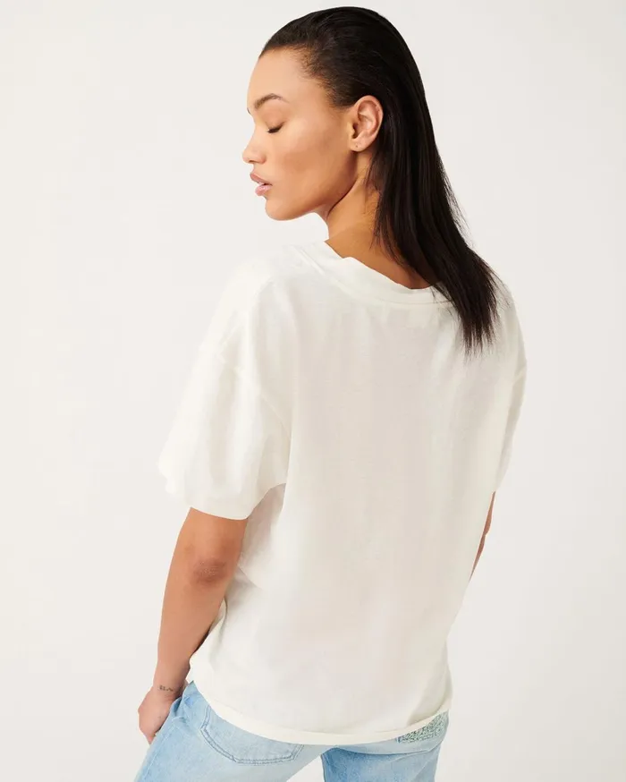 Tops Women 7 For All Mankind Oversized VNeck Tee In Optic White