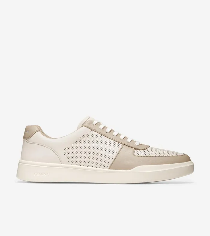 Trainers Men Cole Haan Grand Crosscourt Modern Tennis Sneaker Birchmortar Perforated Leather