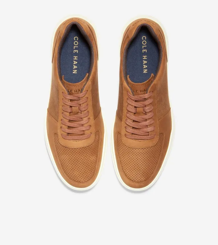 Trainers Men Cole Haan Grand Crosscourt Modern Tennis Sneaker British Tan Perforated Trainers Men Cole Haan Grand Crosscourt Modern Tennis Sneaker British Tan Perforated