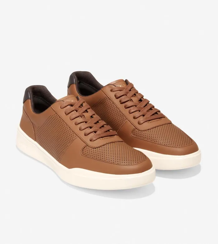 Trainers Men Cole Haan Grand Crosscourt Modern Tennis Sneaker British Tan Perforateddark Brown Trainers Men Cole Haan Grand Crosscourt Modern Tennis Sneaker British Tan Perforateddark Brown