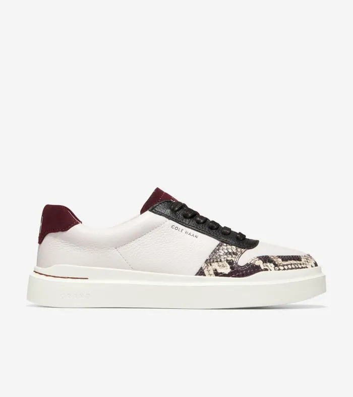 Trainers Women Cole Haan GrandPr Rally Court Sneakers Snake Printblack Garnet