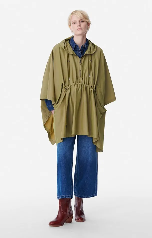 Vanessa Bruno Coats and Jackets Women Barry Rain Cape Kaki Vanessa Bruno Coats and Jackets Women Barry Rain Cape Kaki