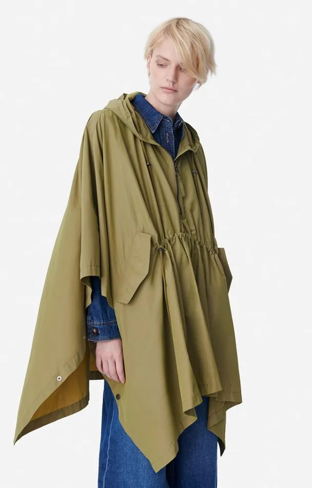 Vanessa Bruno Coats and Jackets Women Barry Rain Cape Kaki Vanessa Bruno Coats and Jackets Women Barry Rain Cape Kaki