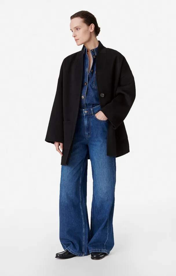 Vanessa Bruno Coats and Jackets Women Benicio Coat Bleu Marine Vanessa Bruno Coats and Jackets Women Benicio Coat Bleu Marine
