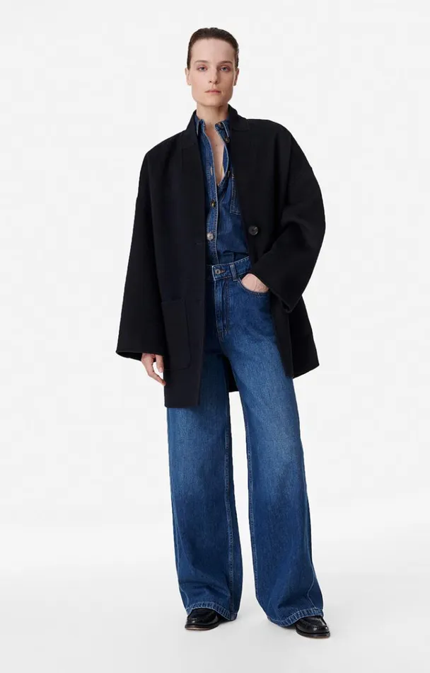 Vanessa Bruno Coats and Jackets Women Benicio Coat Bleu Marine Vanessa Bruno Coats and Jackets Women Benicio Coat Bleu Marine