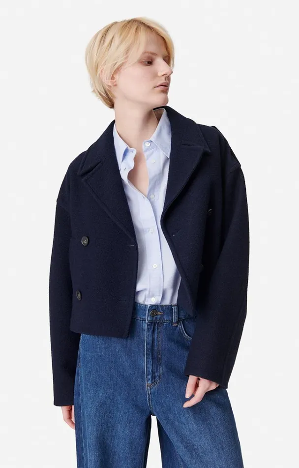 Vanessa Bruno Coats and Jackets Women Beran Peacoat Bleu Marine